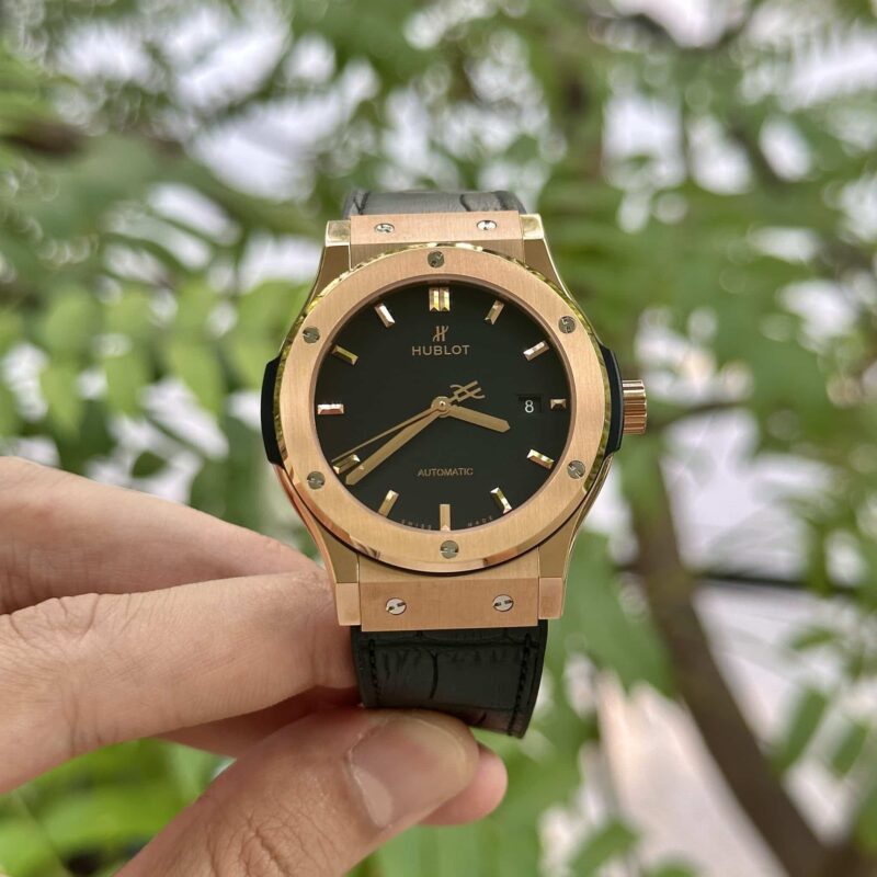 HUBLOT CLASSIC FUSION KING GOLD BLACK DIAL TOP QUALITY REPLICA JJF 42MM