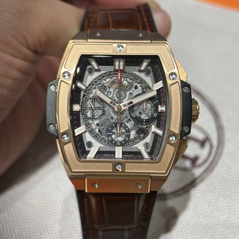 ĐỒNG HỒ HUBLOT SPIRIT OF BIG BANG KING GOLD MÀU NÂU FAKE 1:1 45MM