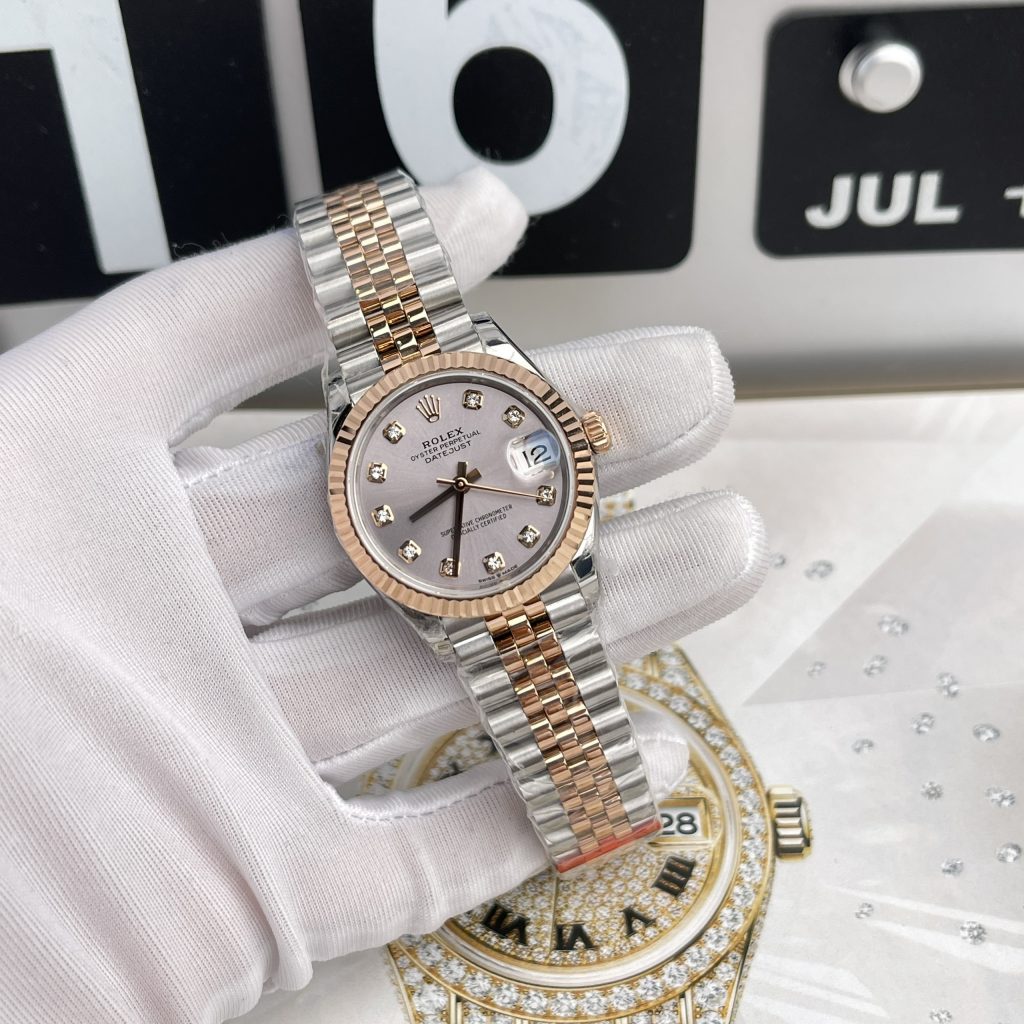 ĐỒNG HỒ ROLEX NỮ DATEJUST DEMI ROSE GOLD REPLICA 1:1