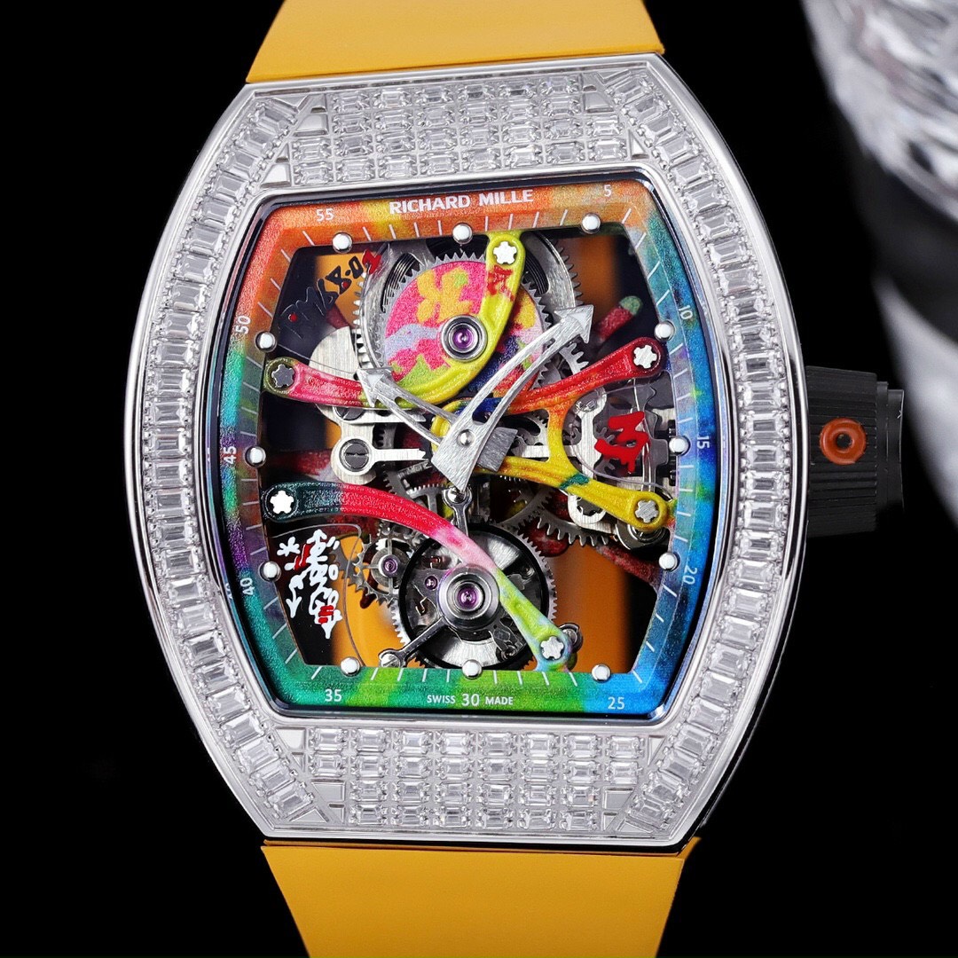 Dong-ho-Richard-Mille-7 ĐỒNG HỒ RICHARD MILLE RM68-01 TOURBILLON REP 11 MÀU VÀNG 45MM