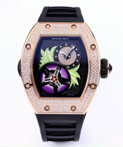 Đồng Hồ Richard Mille RM19 Hoa Mộc Lan Tím Fake Cao Cấp 44mm