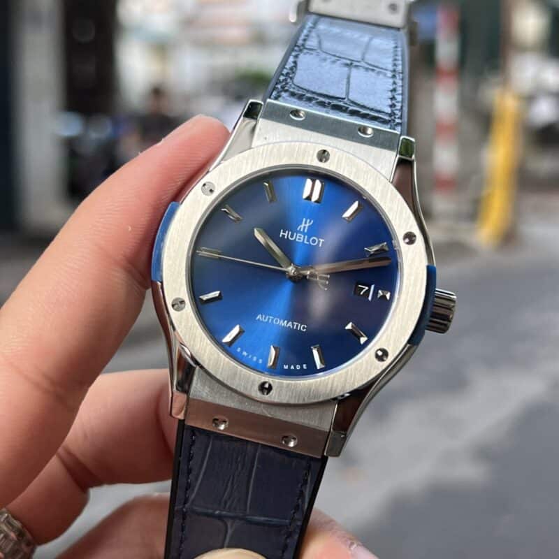 ĐỒNG HỒ HUBLOT FAKE CAO CẤP ZF NHẬT MẶT MỎNG MÀU XANH 38MM