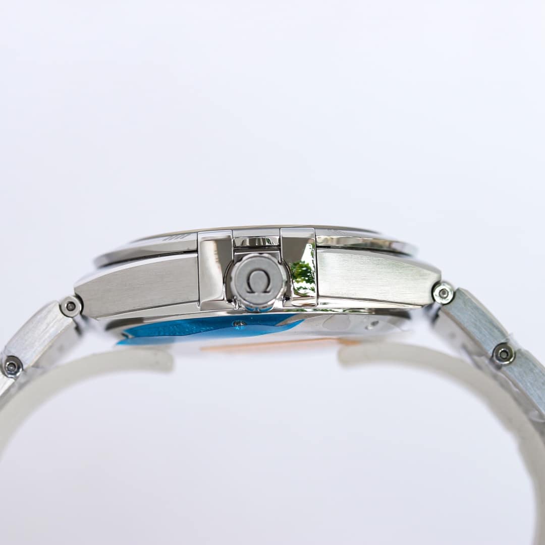 Đồng hồ Omega constellation super fake màu xanh than 39MM