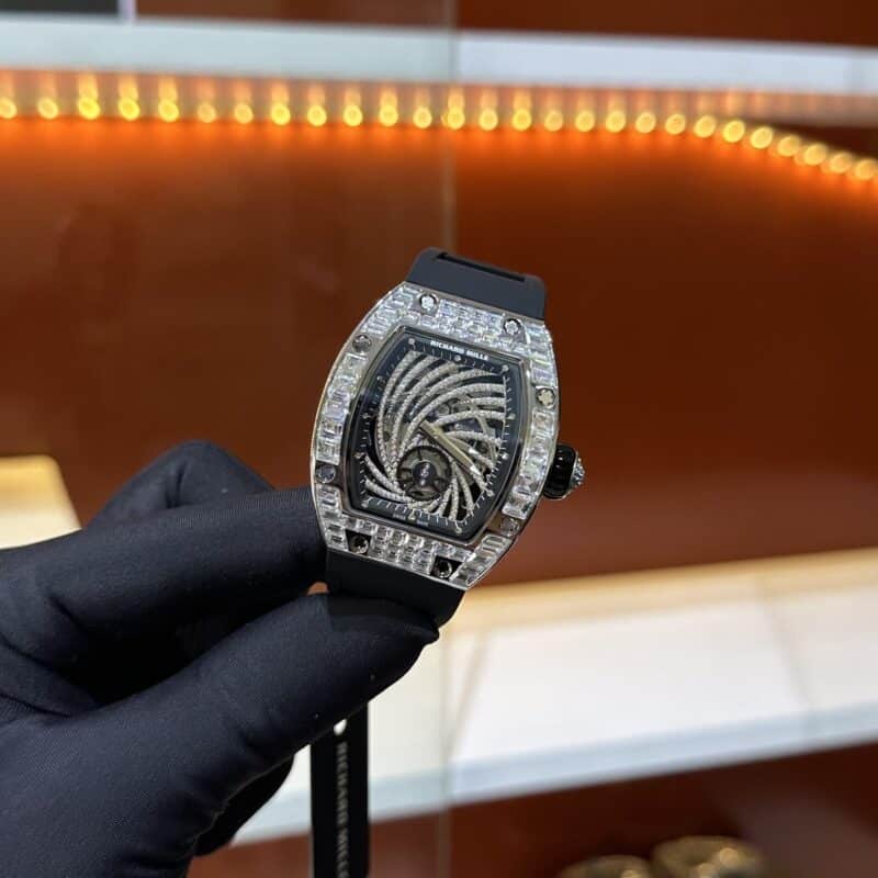 ĐỒNG HỒ RICHARD MILLE RM51-02 REPLICA 1:1 ĐÍNH ĐÁ LỐC XOÁY 44MM