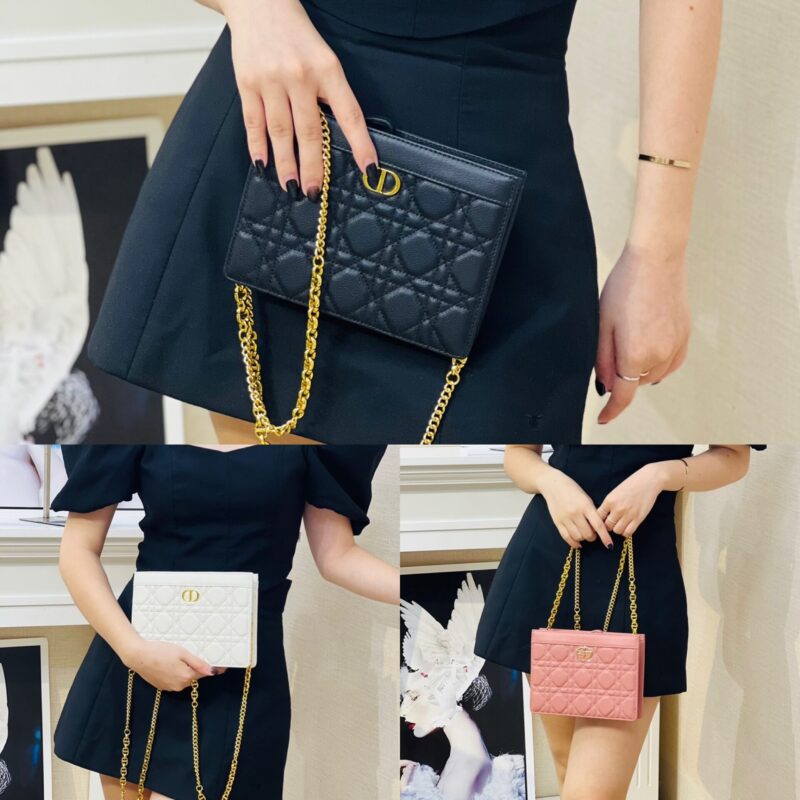 TÚI XÁCH DIOR CARO BAG SIÊU CẤP KÈM DÂY ĐEO CHÉO THIẾT KẾ 3 MÀU SANG CHẢNH