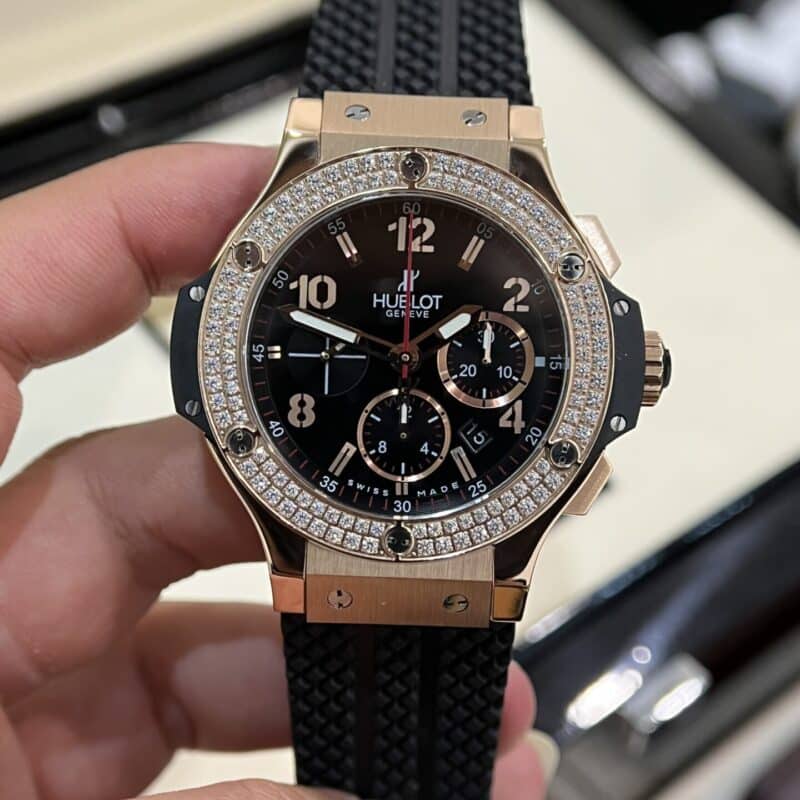 ĐỒNG HỒ HUBLOT BIG BANG CHRONOGRAPH KING GOLD REP 11 MÀU ĐEN 44MM