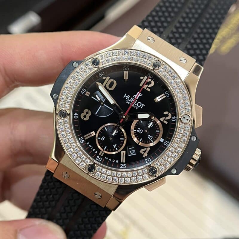 ĐỒNG HỒ HUBLOT BIG BANG CHRONOGRAPH KING GOLD REP 11 MÀU ĐEN 44MM