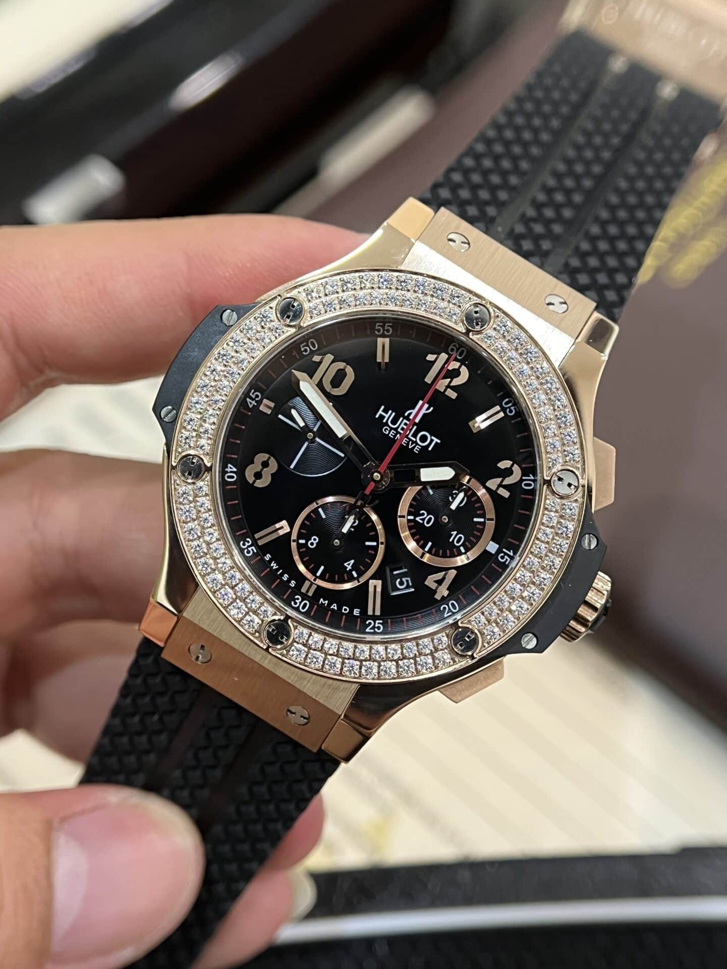 ĐỒNG HỒ HUBLOT BIG BANG CHRONOGRAPH KING GOLD REP 11 MÀU ĐEN 44MM ĐỒNG HỒ HUBLOT BIG BANG CHRONOGRAPH KING GOLD REP 11 MÀU ĐEN 44MM