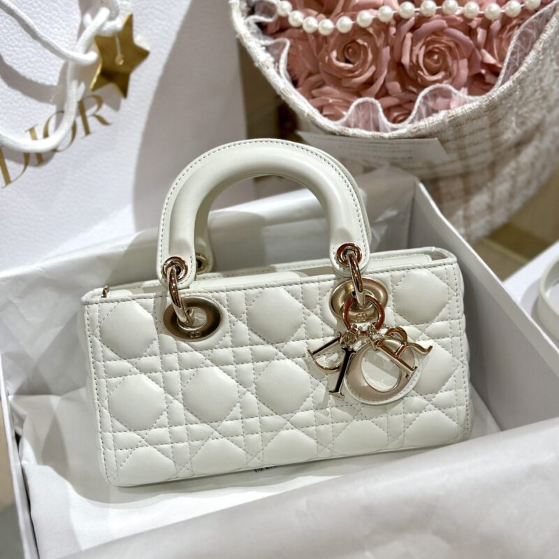 TÚI XÁCH DIOR LADY D-JOY BAG SIÊU CẤP MÀU TRẮNG SIZE 22