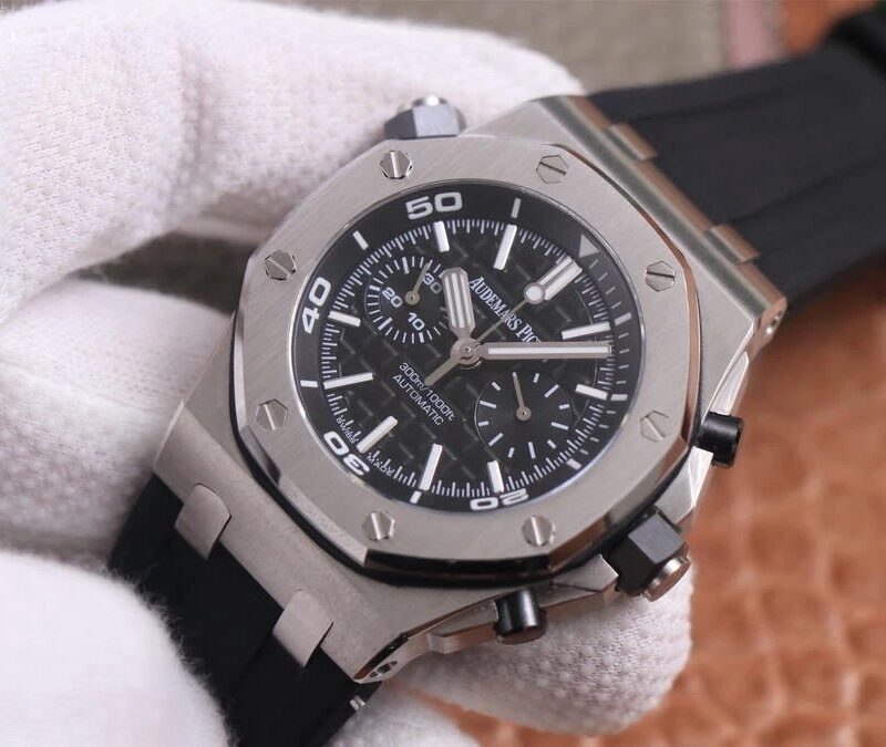 ĐỒNG HỒ NAM AUDEMARS PIGUET ROYAL OAK 26703 SUPER FAKE MÀU ĐEN 42MM