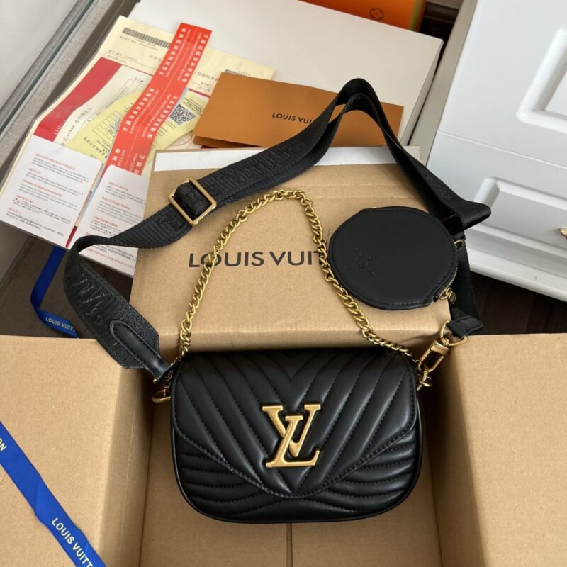 TÚI THỜI TRANG LV NEW WAVE MULTI POCHETTE SIÊU CẤP MÀU ĐEN