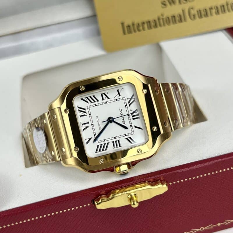 ĐỒNG HỒ CARTIER SANTOS DE CARTIER REP 11 NAM MẠ VÀNG GOLD