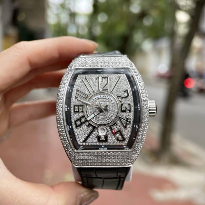 ĐỒNG HỒ FRANCK MULLER V45 ĐÍNH FULL KIM CƯƠNG NHÂN TẠO REPLICA 11 45MM