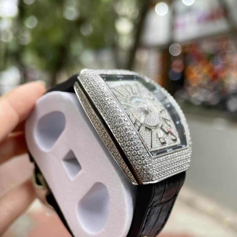 ĐỒNG HỒ FRANCK MULLER V45 ĐÍNH FULL KIM CƯƠNG NHÂN TẠO REPLICA 11