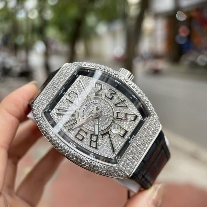 ĐỒNG HỒ FRANCK MULLER V45 ĐÍNH FULL KIM CƯƠNG NHÂN TẠO REPLICA 11