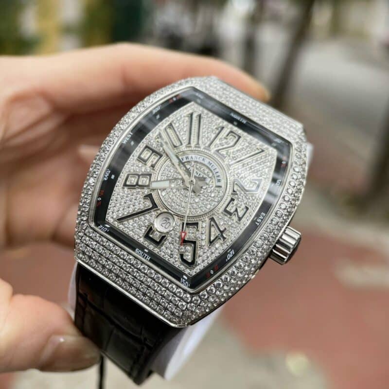 ĐỒNG HỒ FRANCK MULLER V45 ĐÍNH FULL KIM CƯƠNG NHÂN TẠO REPLICA 11