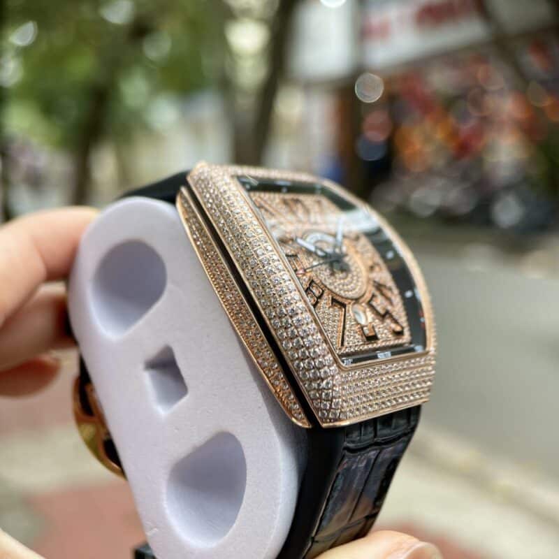 ĐỒNG HỒ FRANCK MULLER V45 ĐÍNH FULL KIM CƯƠNG NHÂN TẠO REPLICA 11