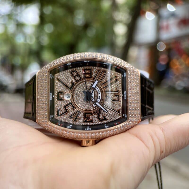 ĐỒNG HỒ FRANCK MULLER V45 ĐÍNH FULL KIM CƯƠNG NHÂN TẠO REPLICA 11