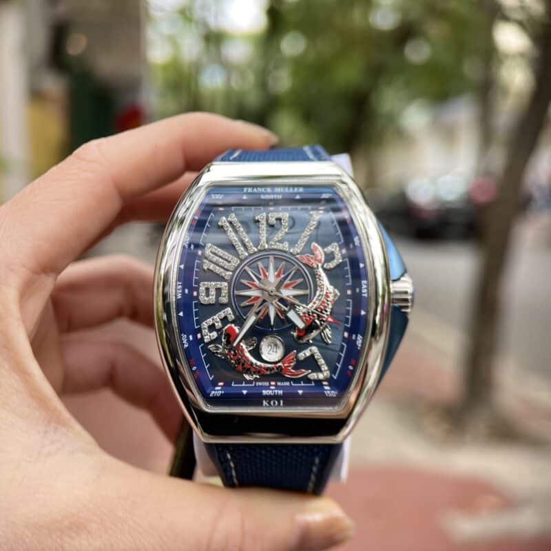 ĐỒNG HỒ FRANCK MULLER V45 CÁ KOI REPLICA 11 MÀU XANH DƯƠNG 45MM