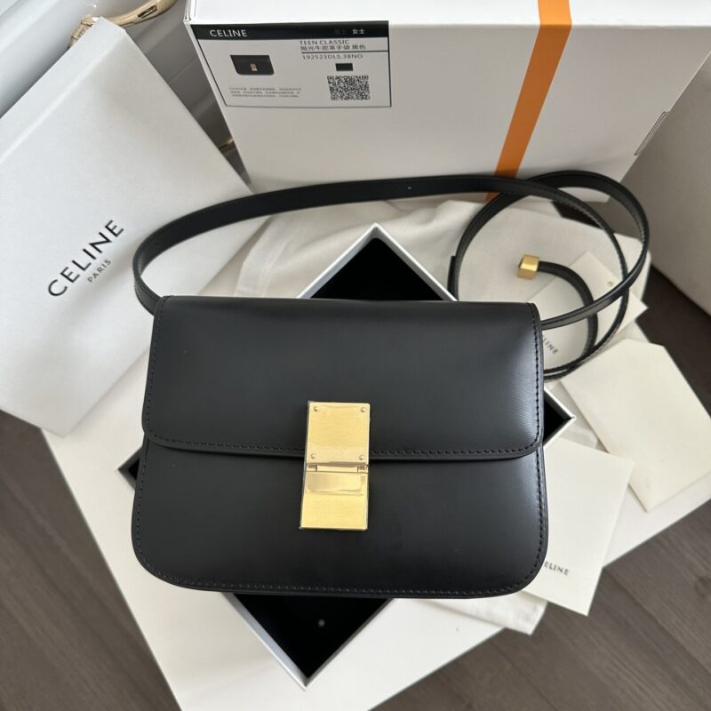TÚI XÁCH CELINE TEEN CLASSIC NGUYÊN BẢN FULLBOX REPLICA 1:1 DA BÓNG TỰ NHIÊN TAG VÀNG