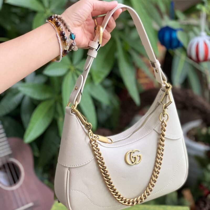 TÚI KẸP NÁCH GUCCI APHRODITE CHAIN EMBELLISDEH TEXTIRED SIÊU CẤP FULLBOX