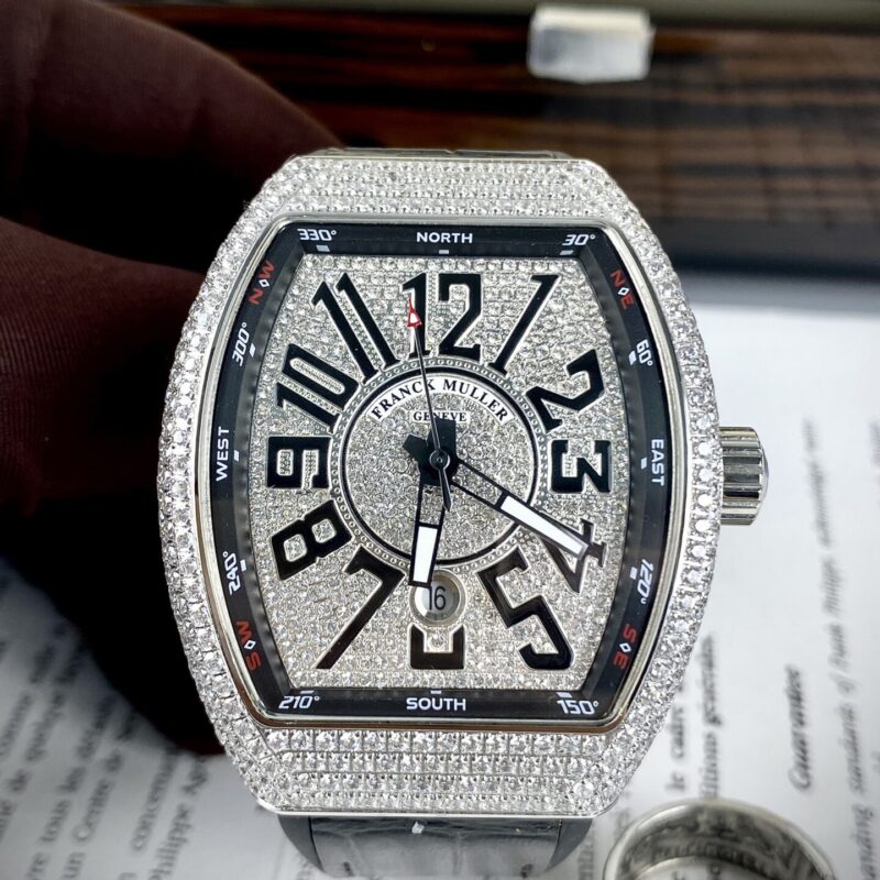 ĐỒNG HỒ FRANCK MULLER V45 NAM ĐÍNH FULL ĐÁ SUPER FAKE NHẬT 44MM