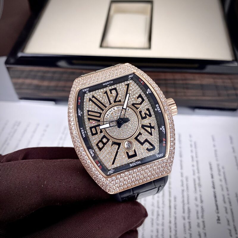 ĐỒNG HỒ FRANCK MULLER V45 NAM SIÊU CẤP ĐÍNH ĐÁ VÀNG HỒNG 44MM