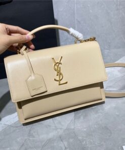 TÚI XÁCH YSL SAINT LAURANT CALFSKIN MEDIUM SUNSET SHOULDER BAG SIÊU CẤP LIKE AUTH MÀU BE