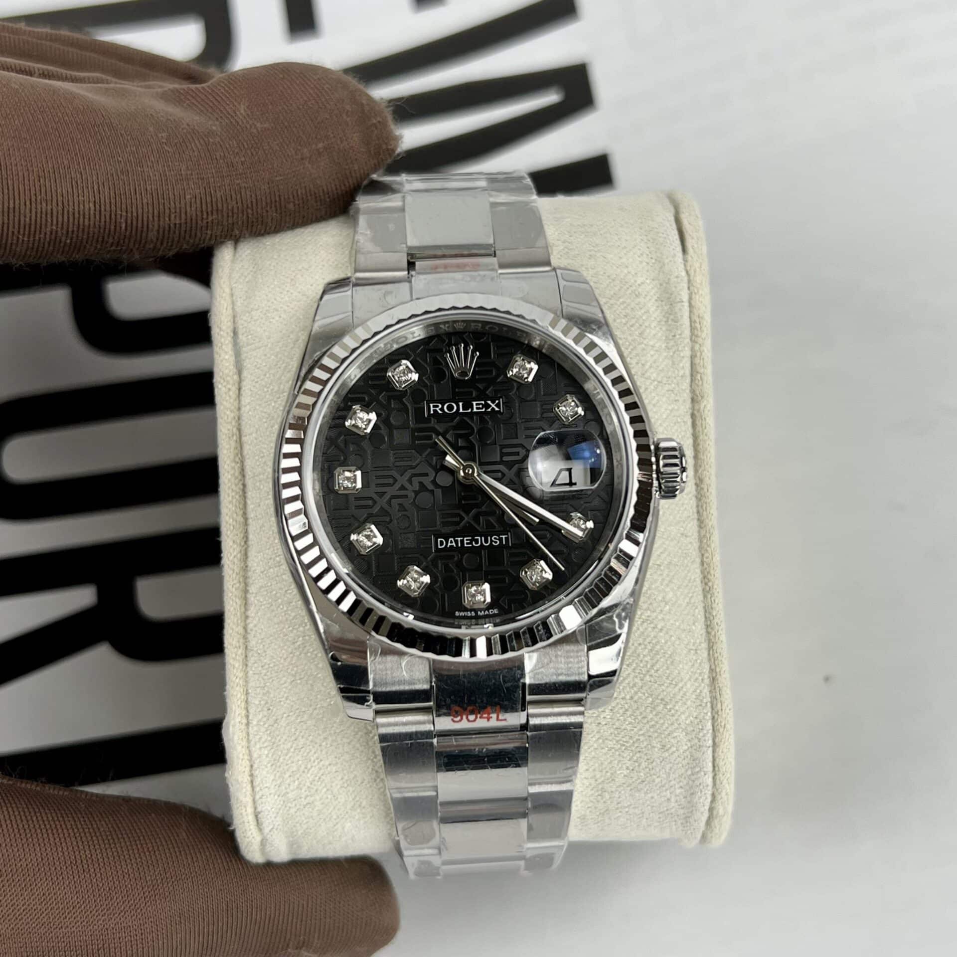 5dfecd974bad91f3c8bc ĐỒNG HỒ ROLEX DATEJUST 126234 REP 11 MẶT SỐ ĐEN VI TÍNH