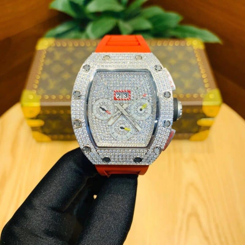 ĐỒNG HỒ RICHARD MILLE RM 011 FAKE SIÊU CẤP CHRONOGRAPH ĐÍNH FULL ĐÁ