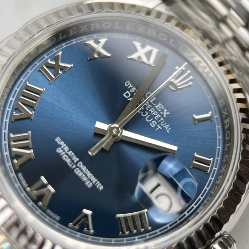 ĐỒNG HỒ ROLEX DATEJUST MẶT XANH LAM CỌC SỐ LA MÃ REP 1:1 AR FACTORY