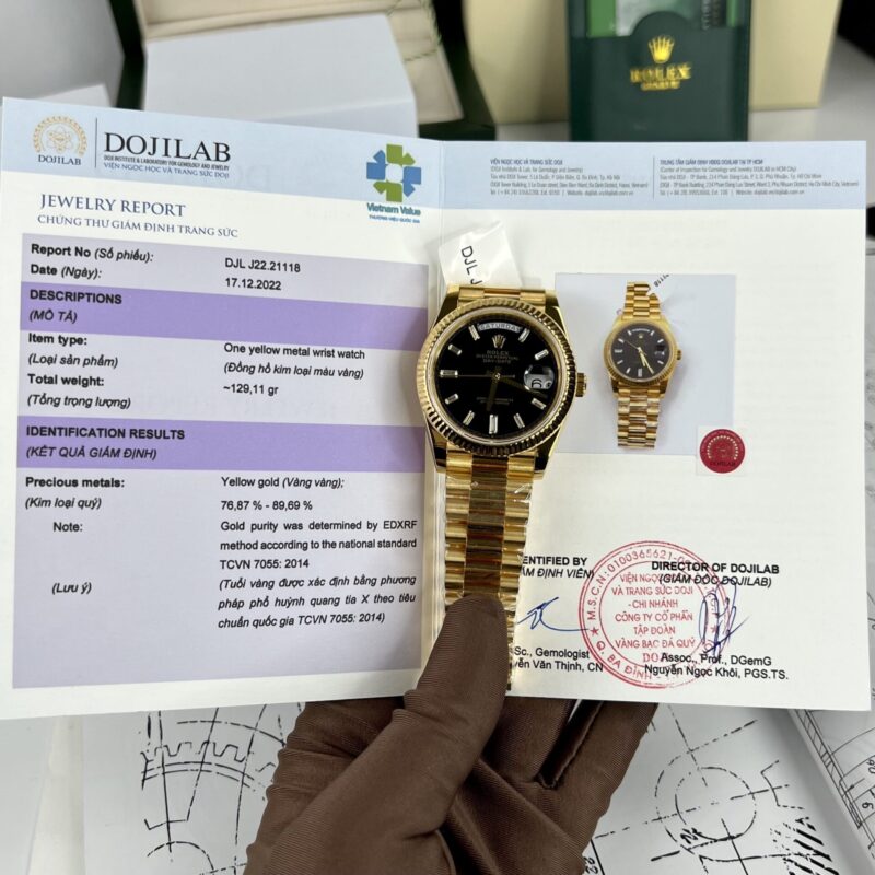 ROLEX DAY-DATE 228238 BLACK DIAL YELLOW GOLD WRAPPED BEST REPLICA 40MM