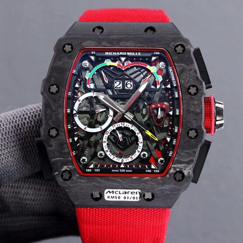 ĐỒNG HỒ RICHARD MILLE REP 11 RM 50-03 MCLAREN DÂY VẢI ĐỎ