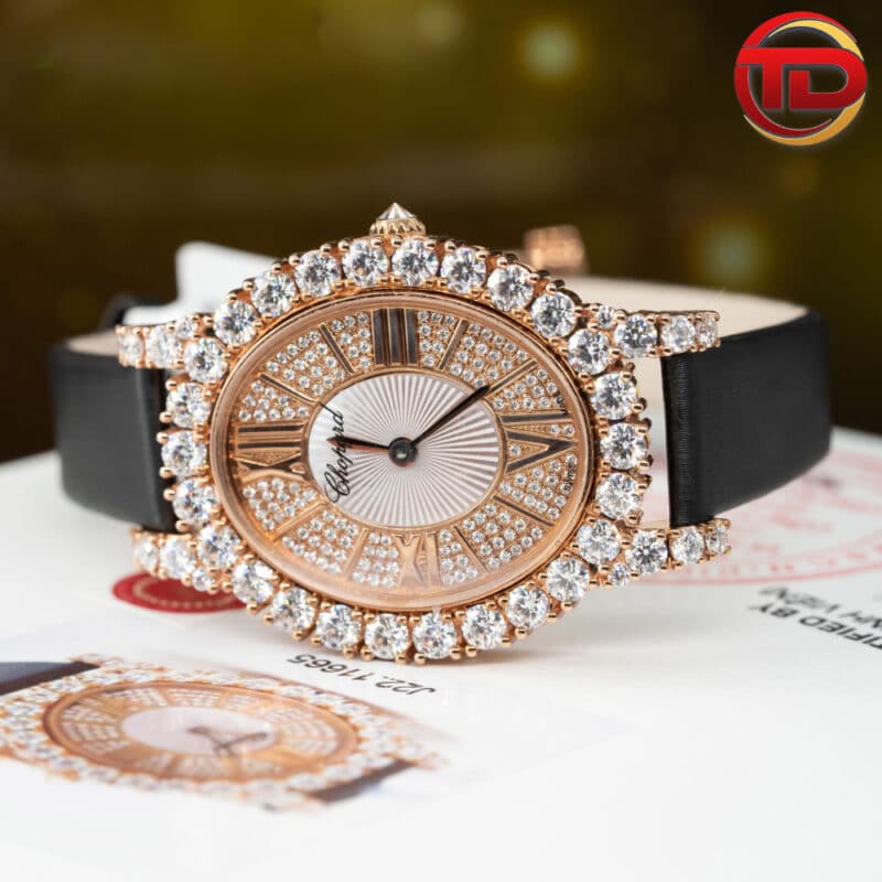 ĐỒNG HỒ CHOPARD L'HEURE DU DIAMANT CHẾ TÁC VÀNG KHỐI 10K KIM CƯƠNG MOISSANITE