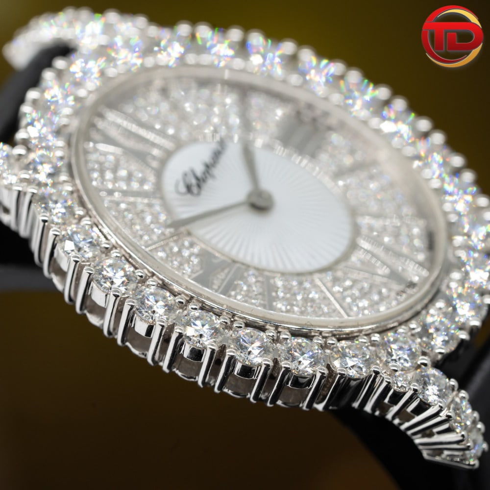 dong-ho-chopard-che-tac-vang-trang-10k-kim-cuong-moissanite-1 ĐỒNG HỒ CHOPARD L'HEURE DU DIAMANT CHẾ TÁC VÀNG TRẮNG 10K KIM CƯƠNG MOISSANITE