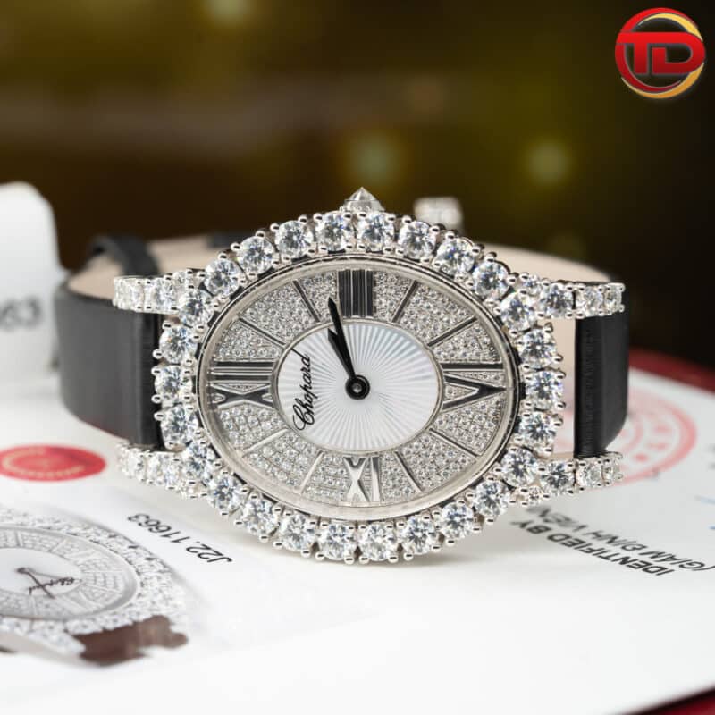 ĐỒNG HỒ CHOPARD L'HEURE DU DIAMANT CHẾ TÁC VÀNG TRẮNG 10K KIM CƯƠNG MOISSANITE
