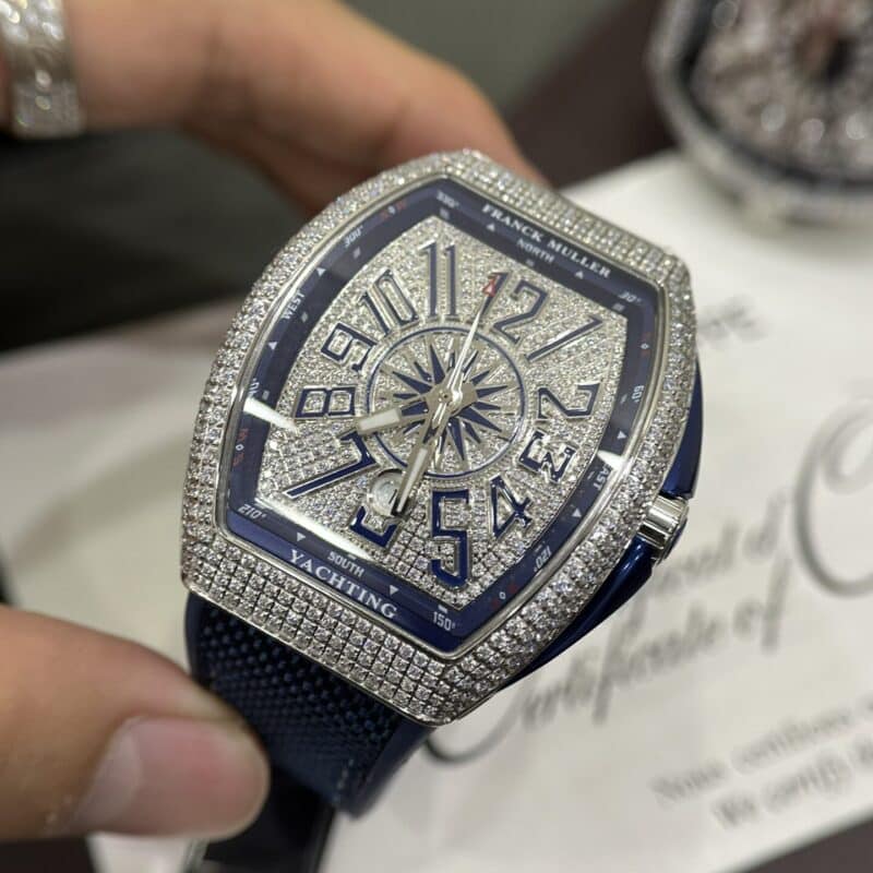 ĐỒNG HỒ FRANCK MULLER VANGUARD V45 YACHTING REPLICA 1:1 ĐÍNH ĐÁ