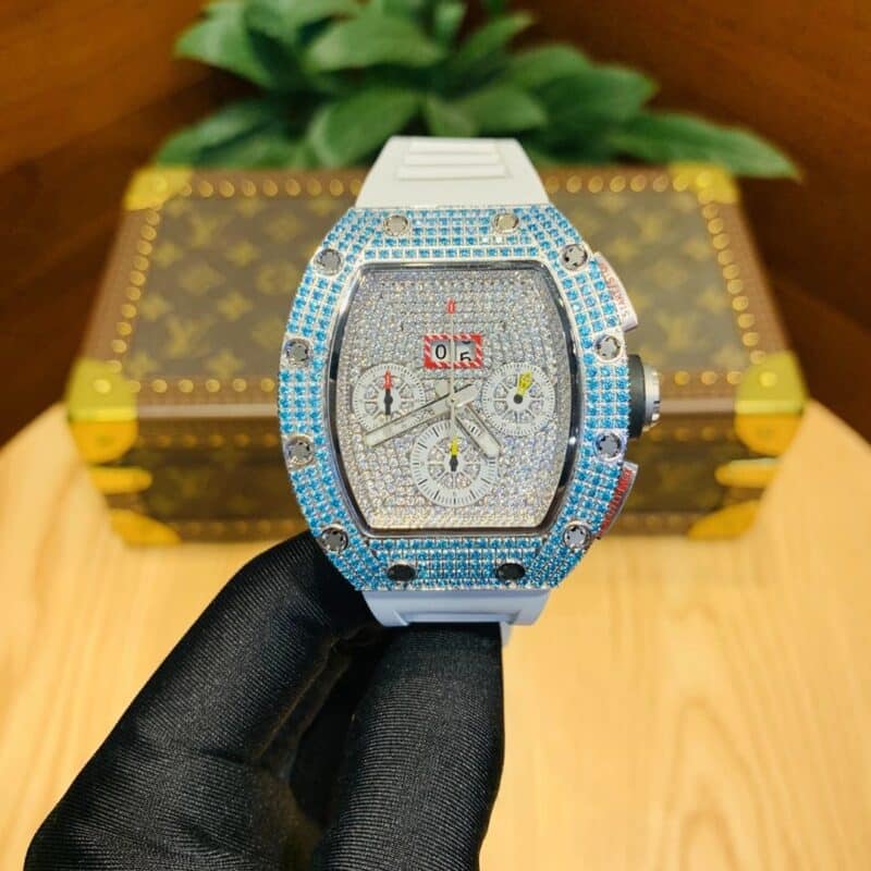 ĐỒNG HỒ RICHARD MILLE RM 011 REPLICA SIÊU CẤP CHRONOGRAPH ĐÍNH FULL ĐÁ