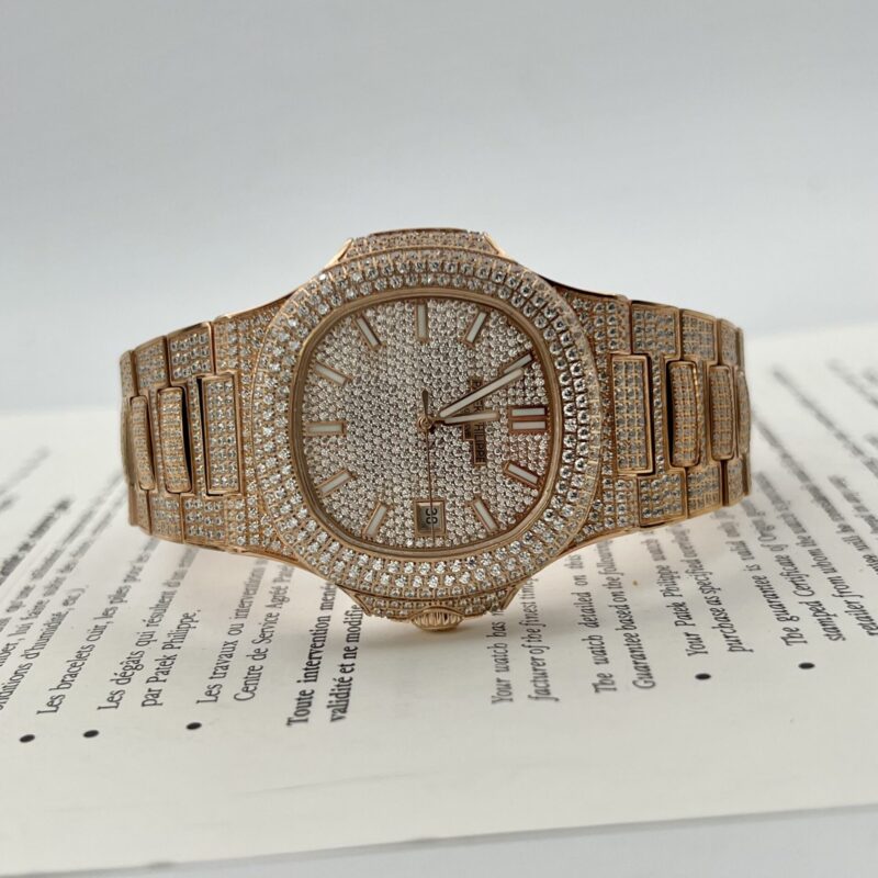 ĐỒNG HỒ PATEK PHILIPPE NAUTILUS 5711 VÀNG HỒNG ĐÍNH FULL ĐÁ REP 1:1 MS FACTORY