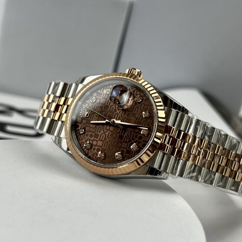 ĐỒNG HỒ ROLEX DATEJUST REP 1:1 MÀU CHOCOLATE MẶT SỐ VI TÍNH EW FACTORY