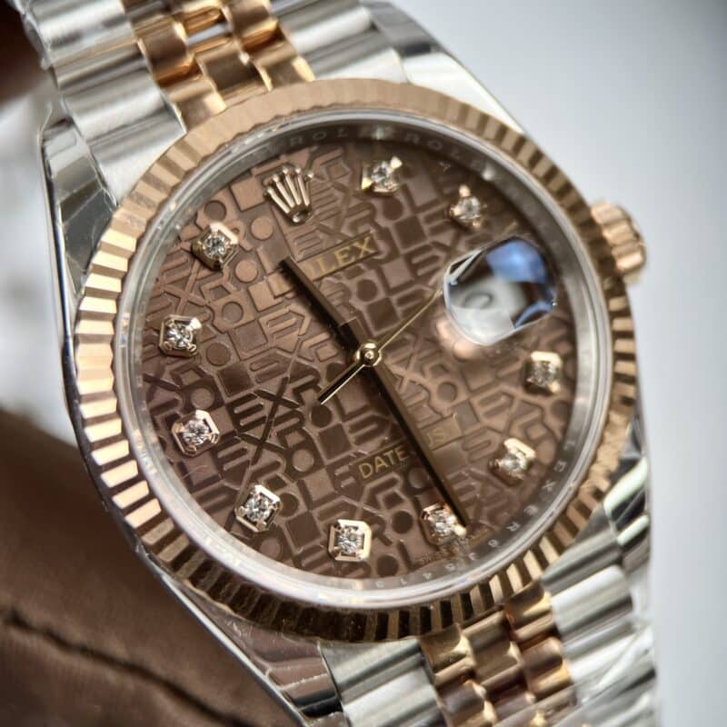 ĐỒNG HỒ ROLEX DATEJUST REP 1:1 MÀU CHOCOLATE MẶT SỐ VI TÍNH EW FACTORY