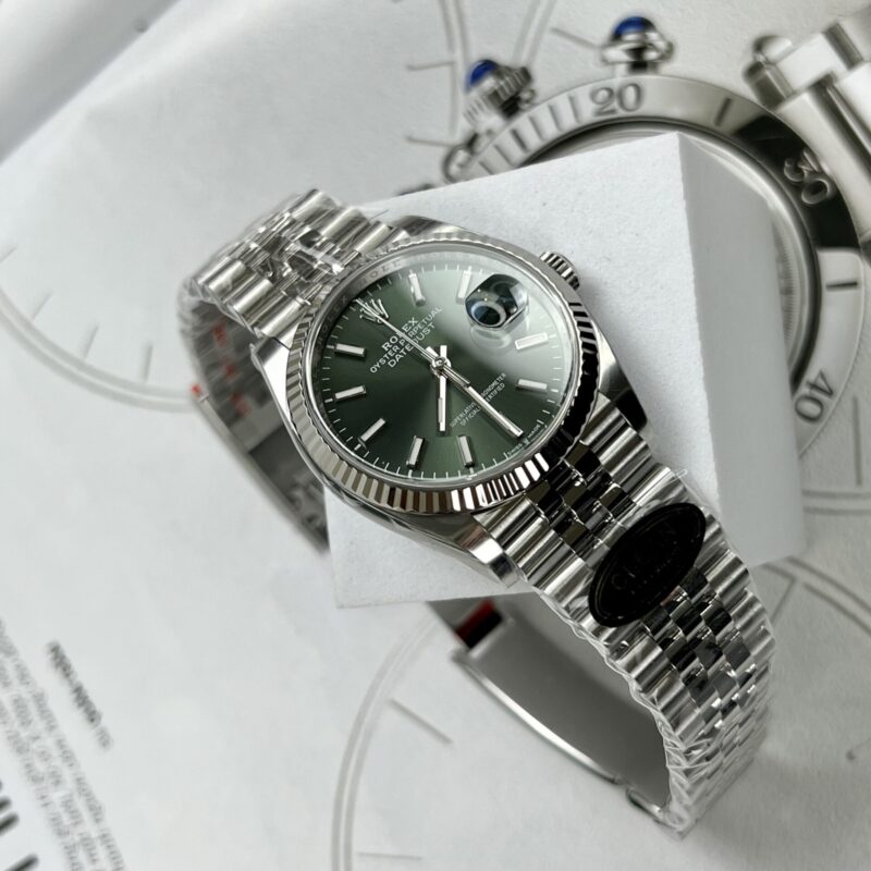 ĐỒNG HỒ ROLEX DATEJUST MẶT XANH LÁ CÂY CỌC SỐ DẠ QUANG REP 1:1 CLEAN FACTORY