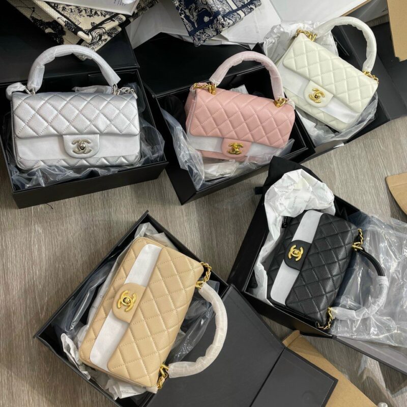 TÚI XÁCH NỮ CHANEL TOP HANDLE MINI FLAP BAG C20 CAO CẤP FORM CỨNG CÁP