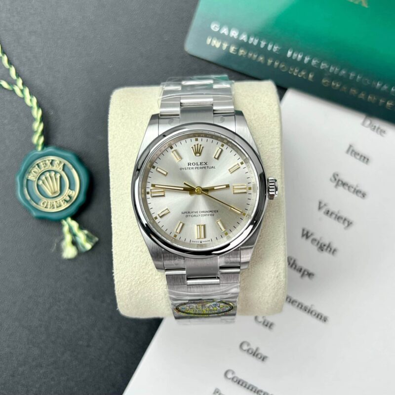 ĐỒNG HỒ ROLEX OYSTER PERPETUAL 126000 FAKE 1:1 MẶT SỐ BẠC 36MM
