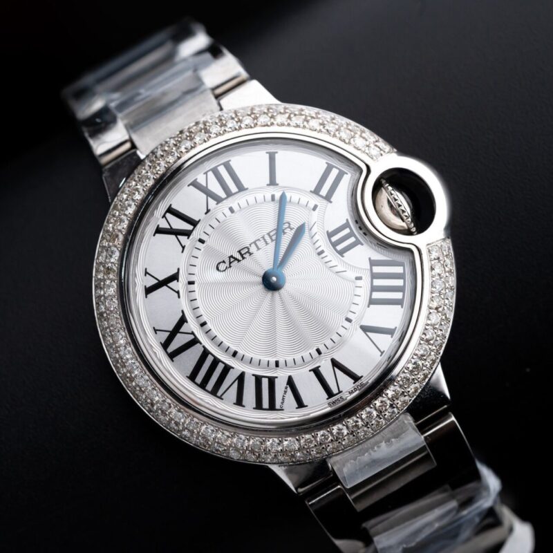 ĐỒNG HỒ NỮ CARTIER BALLON BLEU NIỀNG KIM CƯƠNG TỰ NHIÊN HAI HÀNG 33MM