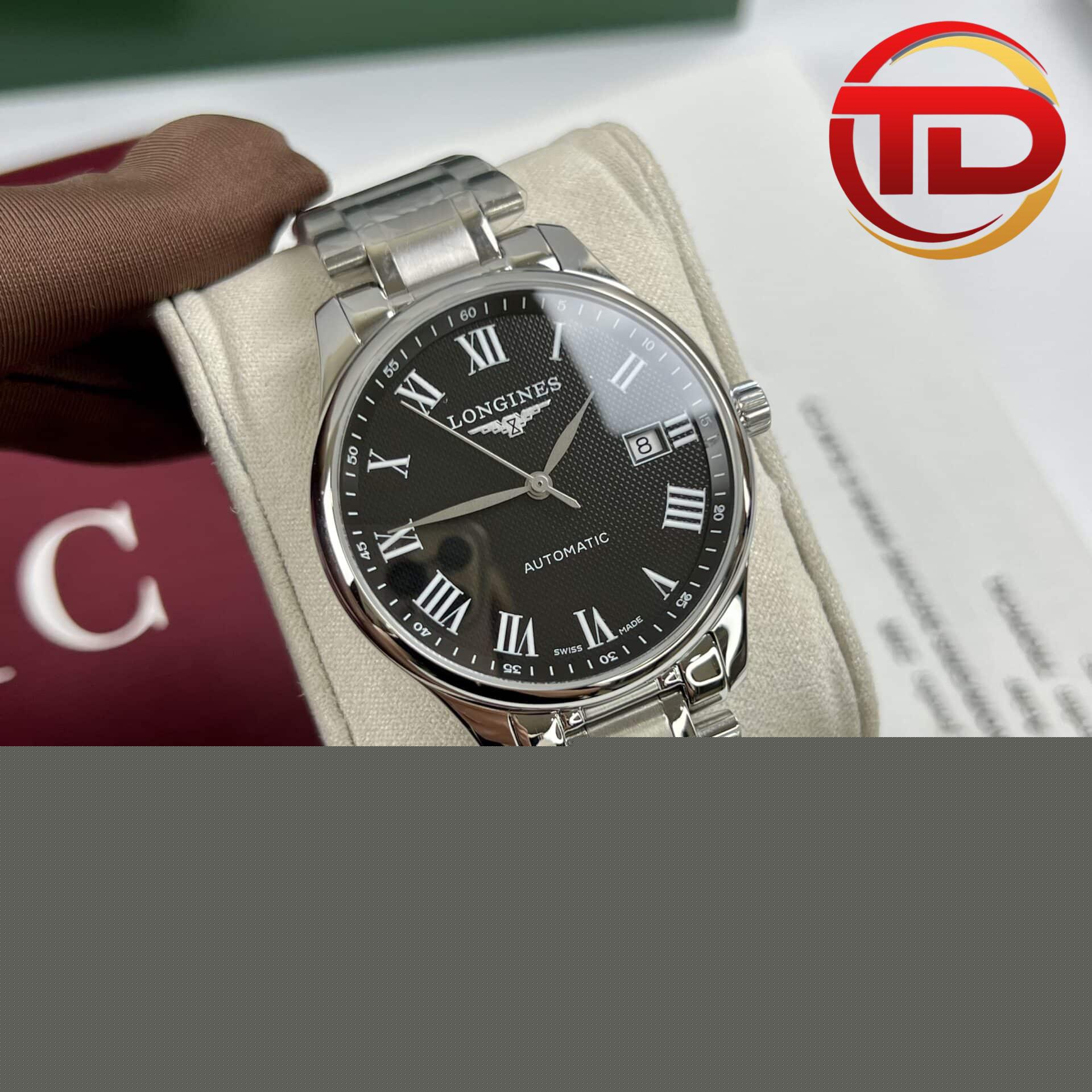 đồng hồ longines L2.793.4.51.6 - 2 ĐỒNG HỒ LONGINES MASTER COLLECTION L2.793.4.51.6 MẶT ĐEN FAKE 1:1