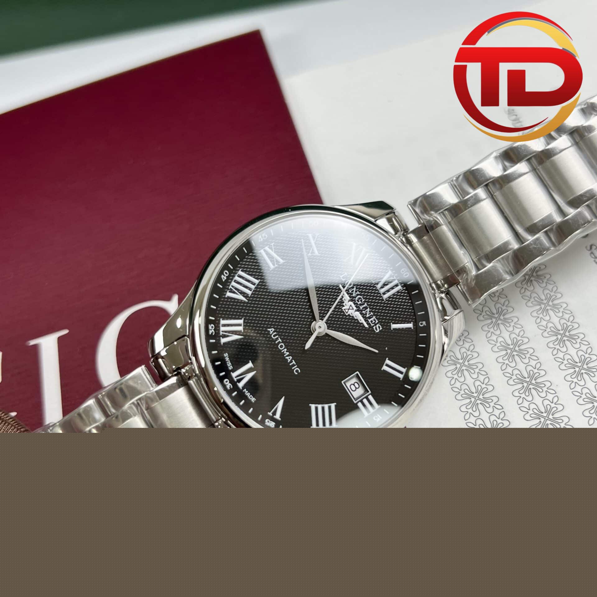 đồng hồ longines L2.793.4.51.6 - 4 ĐỒNG HỒ LONGINES MASTER COLLECTION L2.793.4.51.6 MẶT ĐEN FAKE 1:1