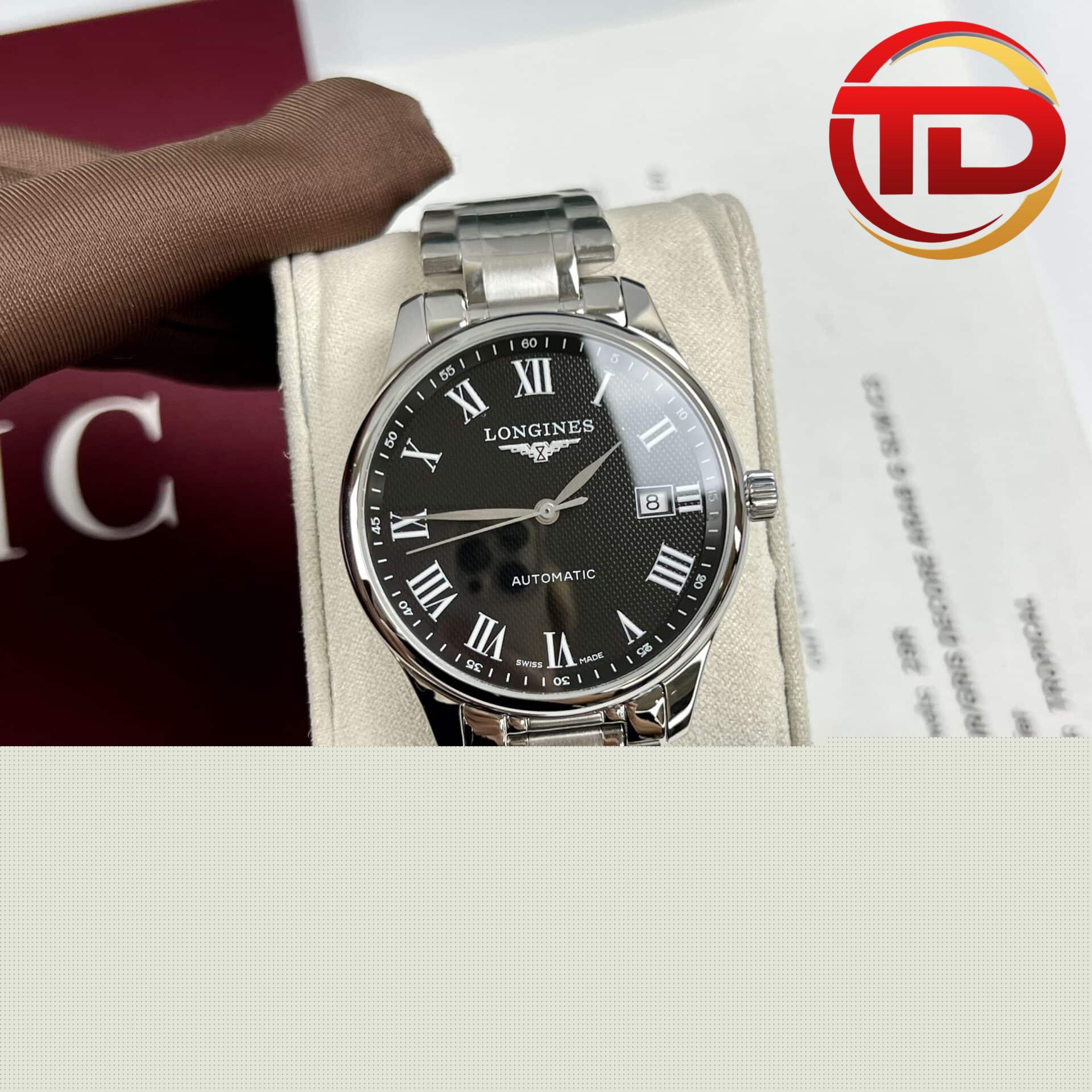 đồng hồ longines L2.793.4.51.6 ĐỒNG HỒ LONGINES MASTER COLLECTION L2.793.4.51.6 MẶT ĐEN FAKE 1:1