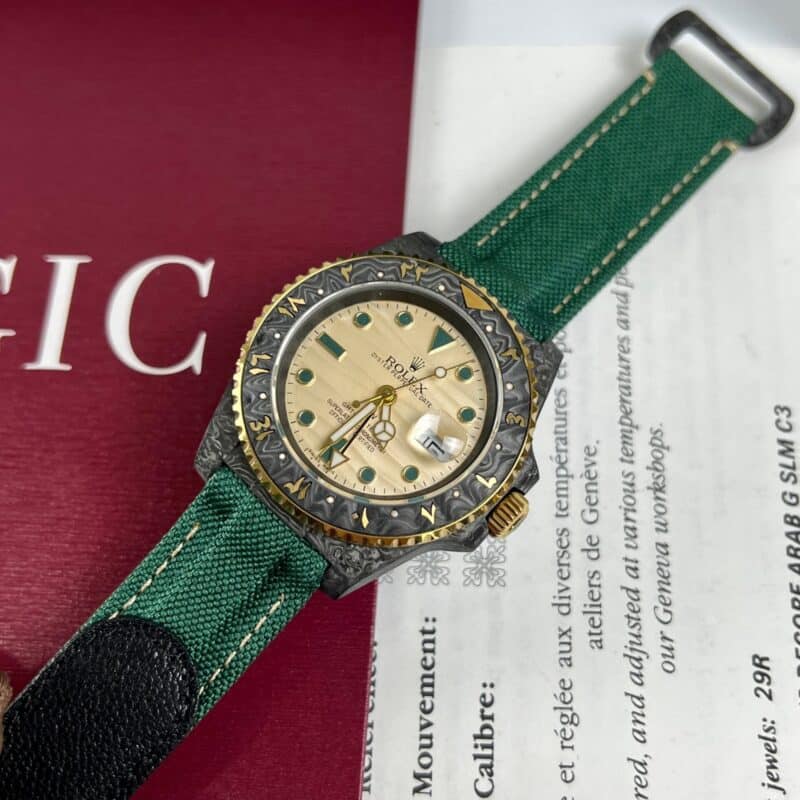 ĐỒNG HỒ ROLEX GMT - MASTER II VỎ CARBON REPLICA 1:1 DIW 40MM