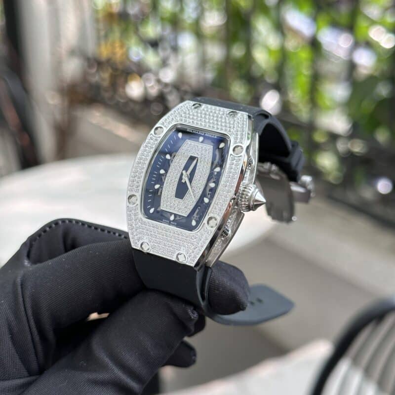 ĐỒNG HỒ RICHARD MILLE RM 07-01 MÀU ĐEN ĐÍNH FULL ĐÁ FAKE 1:1